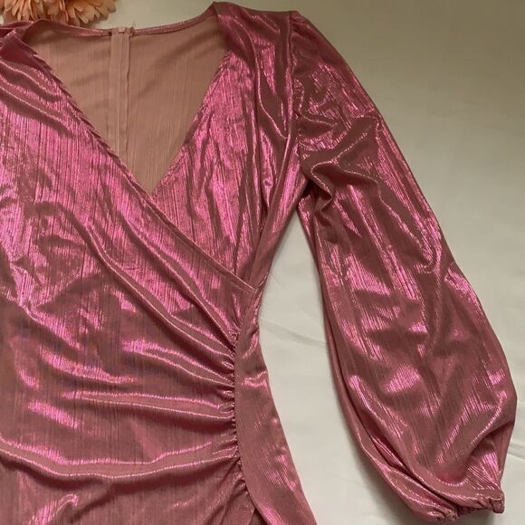 𝅺🔥SEXY V Neck Bodycon Long Sleeve Sparkly Dress🔥 - Picture 10 of 15